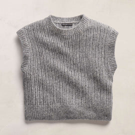 Open Stitch Vest in Grey Mix | James Perse Los Angeles FLAT