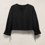 Modal Silk Blend Tie Up Blouse in Black | James Perse Los Angeles