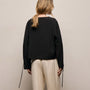 Silk Blend Tie Up Blouse in Black | James Perse Los Angeles