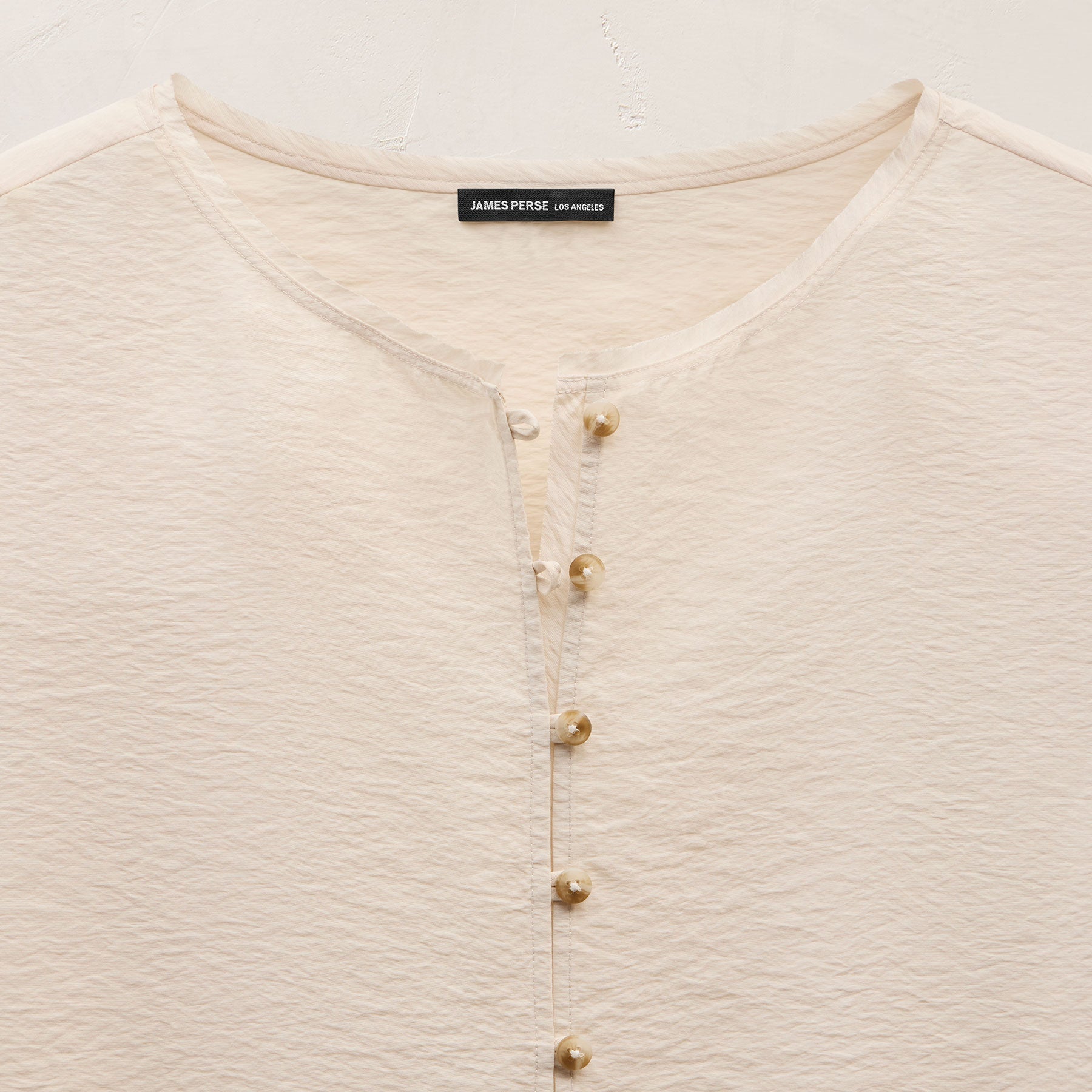 Modal Silk Blend Tie Up Blouse in Parchment | James Perse Los Angeles