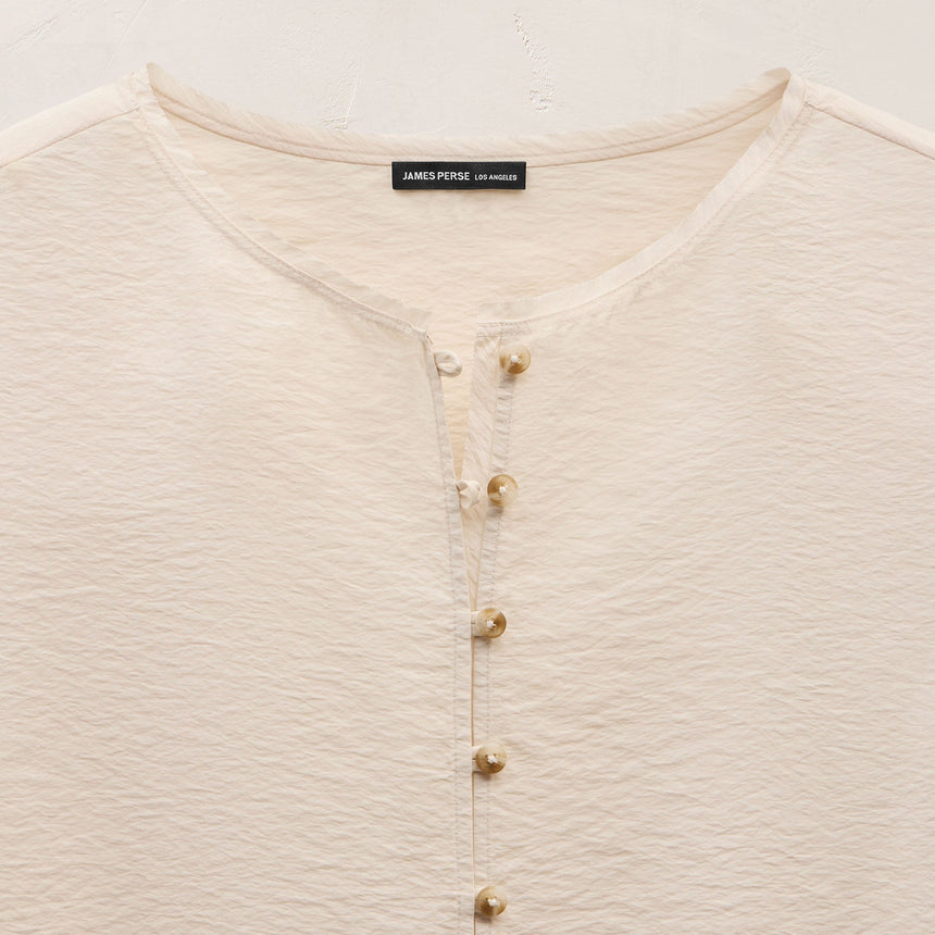 Modal Silk Blend Tie Up Blouse in Parchment | James Perse Los Angeles
