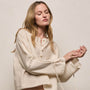 Silk Blend Tie Up Blouse in Parchment | James Perse Los Angeles