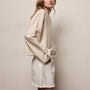 Silk Blend Tie Up Blouse in Parchment | James Perse Los Angeles