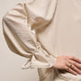 Silk Blend Tie Up Blouse in Parchment | James Perse Los Angeles