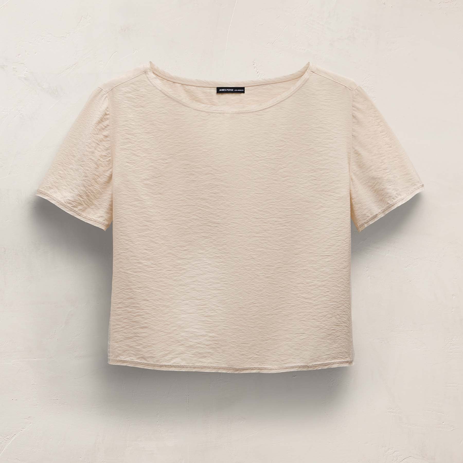 Modal Silk Blend Drop Shoulder Blouse in Parchment | James Perse Los Angeles