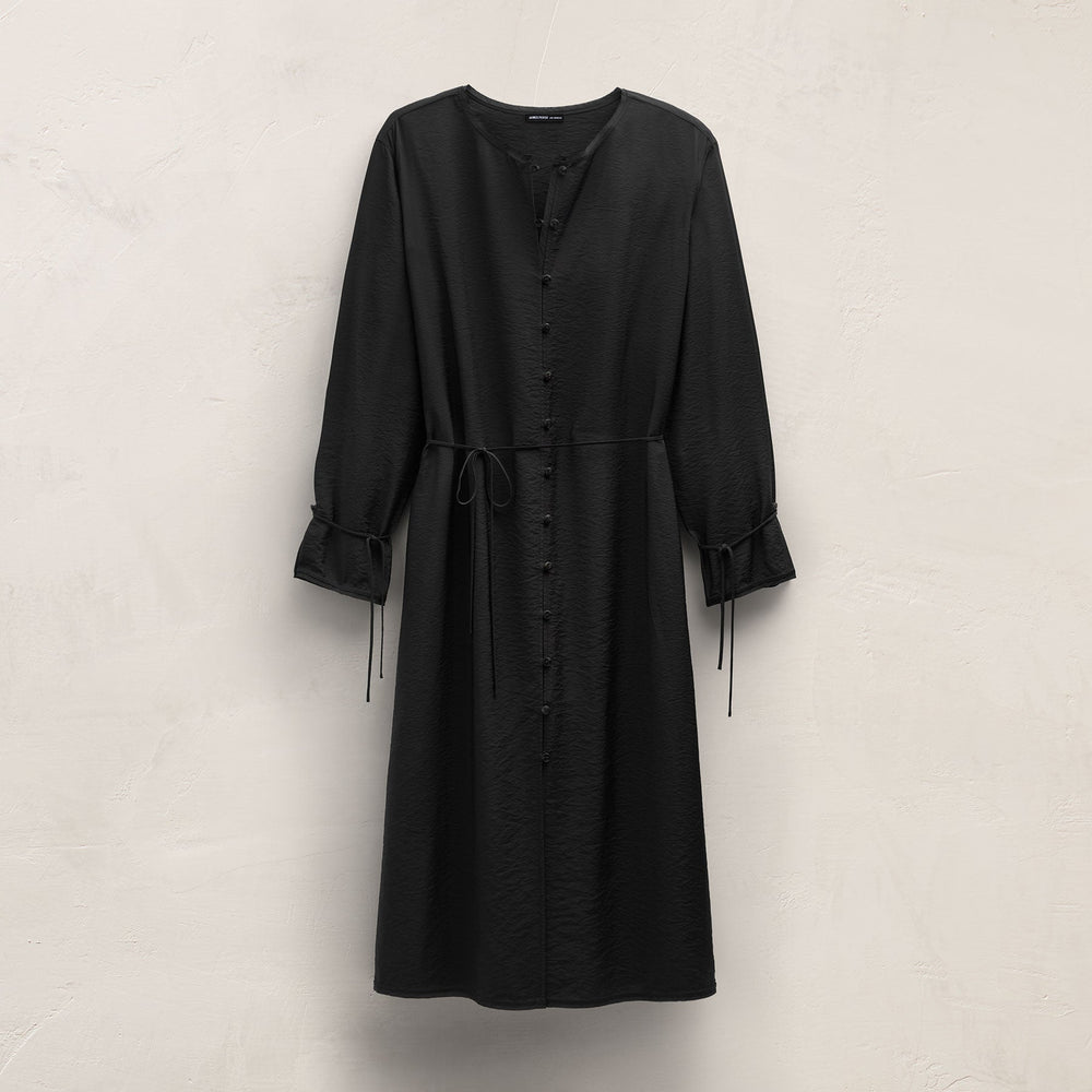 Modal Silk Blend Tie Up Dress in Black | James Perse Los Angeles