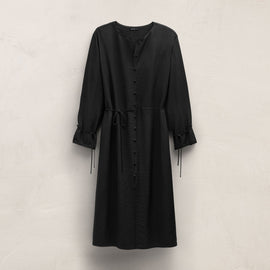 Modal Silk Blend Tie Up Dress in Black | James Perse Los Angeles
