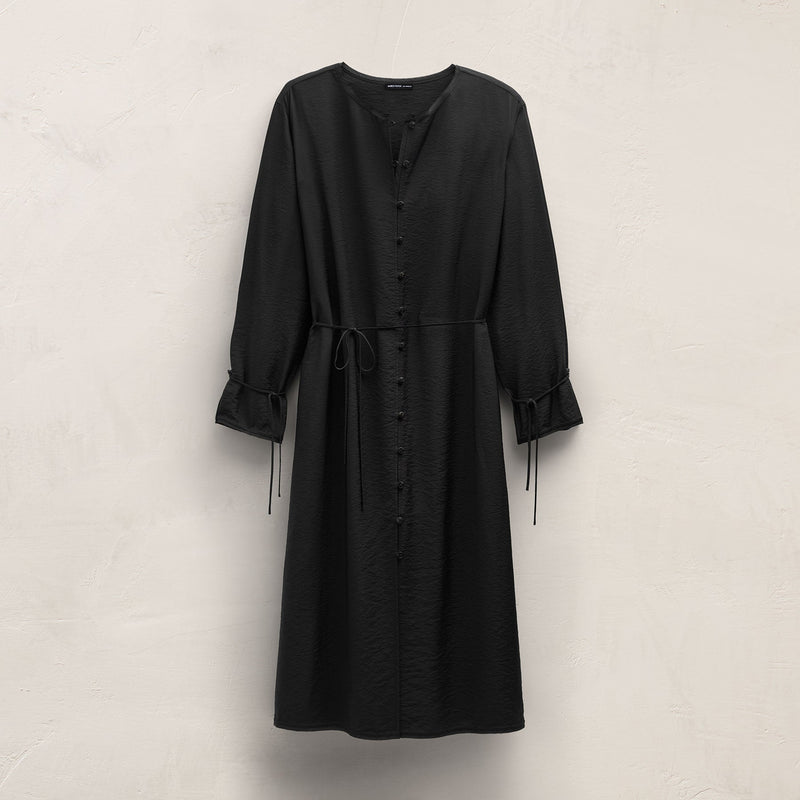 Modal Silk Blend Tie Up Dress in Black | James Perse Los Angeles