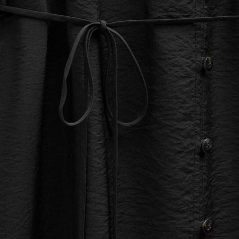 Modal Silk Blend Tie Up Dress in Black | James Perse Los Angeles
