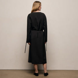 Silk Blend Tie Up Dress in Black | James Perse Los Angeles