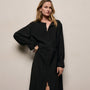 Silk Blend Tie Up Dress in Black | James Perse Los Angeles