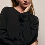 Silk Blend Tie Up Dress in Black | James Perse Los Angeles