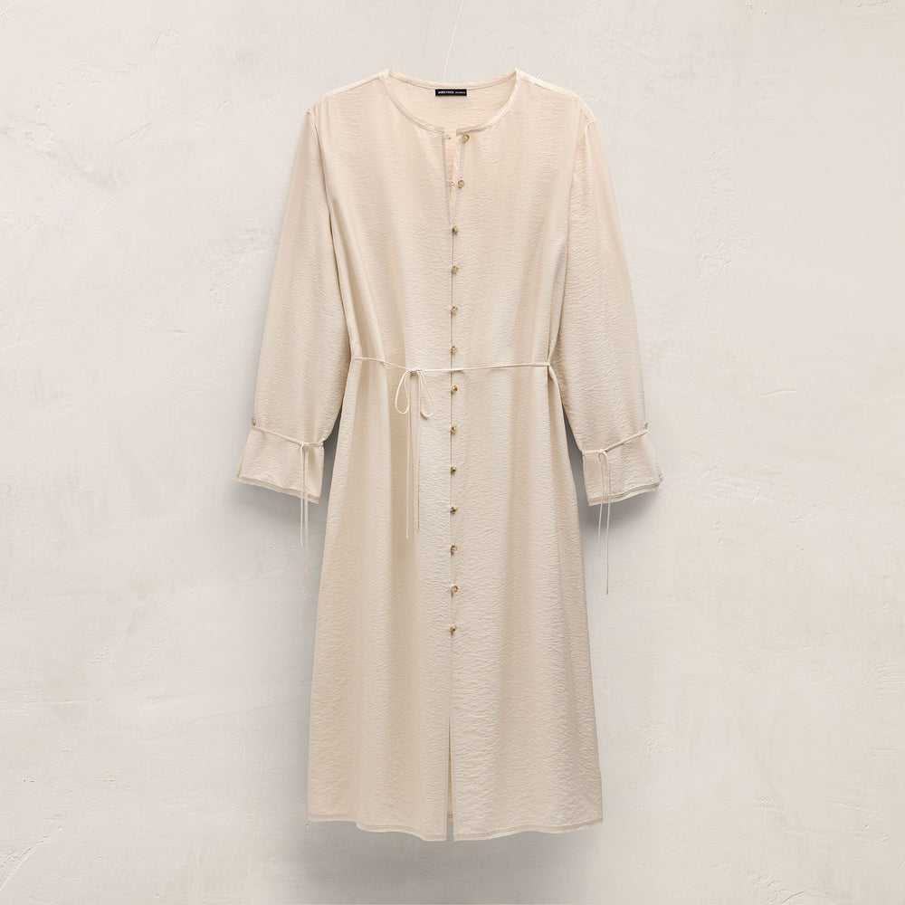 Modal Silk Blend Tie Up Dress in Parchment | James Perse Los Angeles