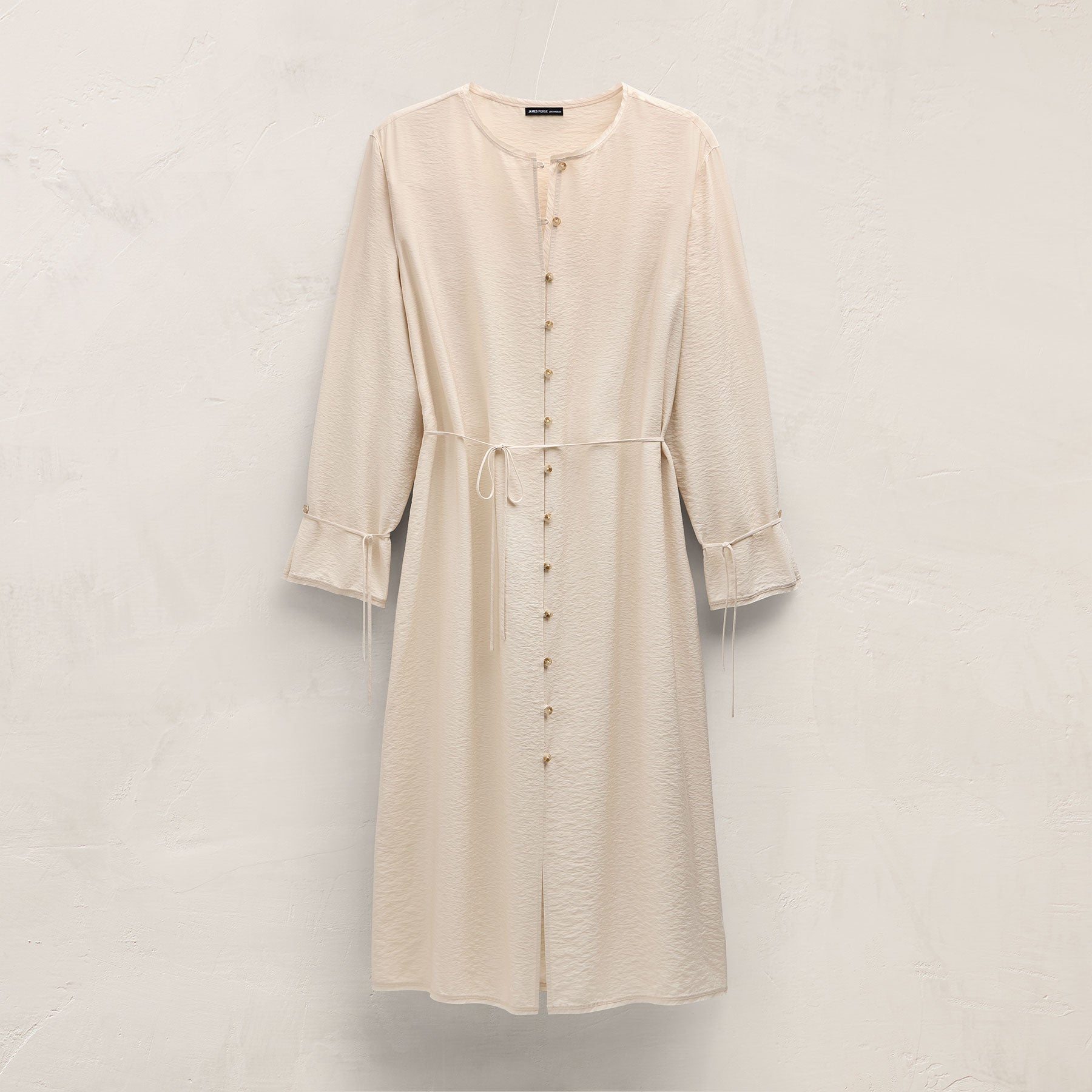 Modal Silk Blend Tie Up Dress in Parchment | James Perse Los Angeles