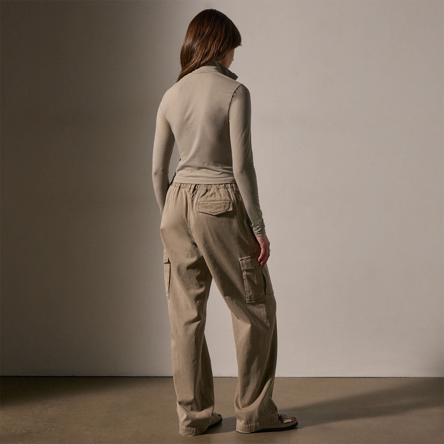 Cropped Long Sleeve Half Zip in Overcast | James Perse Los Angeles