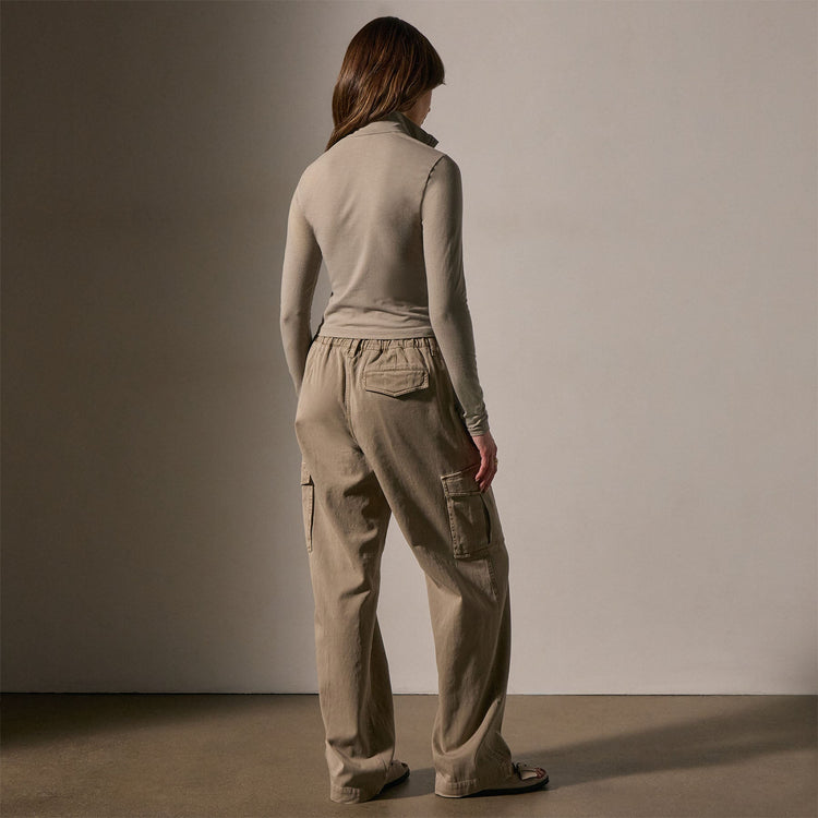 Cropped Long Sleeve Half Zip in Overcast | James Perse Los Angeles