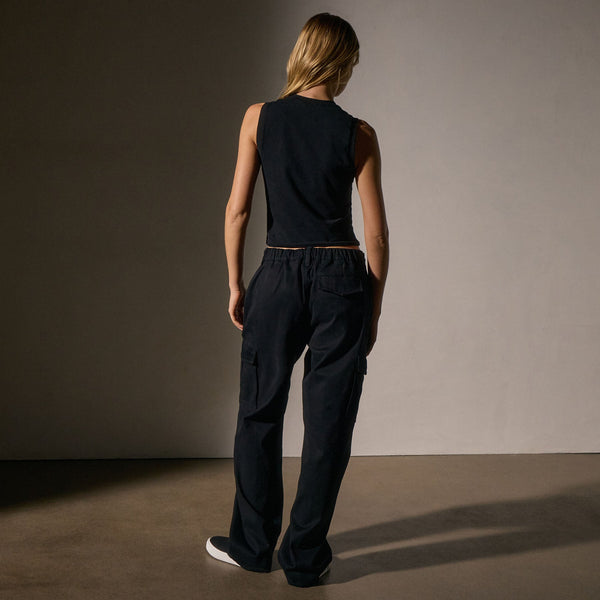 Cropped Shell Top  in Black | James Perse Los Angeles