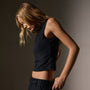 Cropped Shell Top  in Black | James Perse Los Angeles