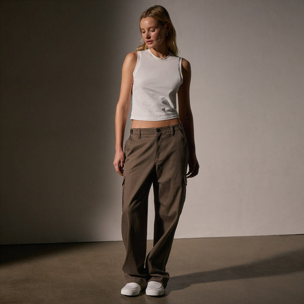 Cropped Shell Top  in White | James Perse Los Angeles