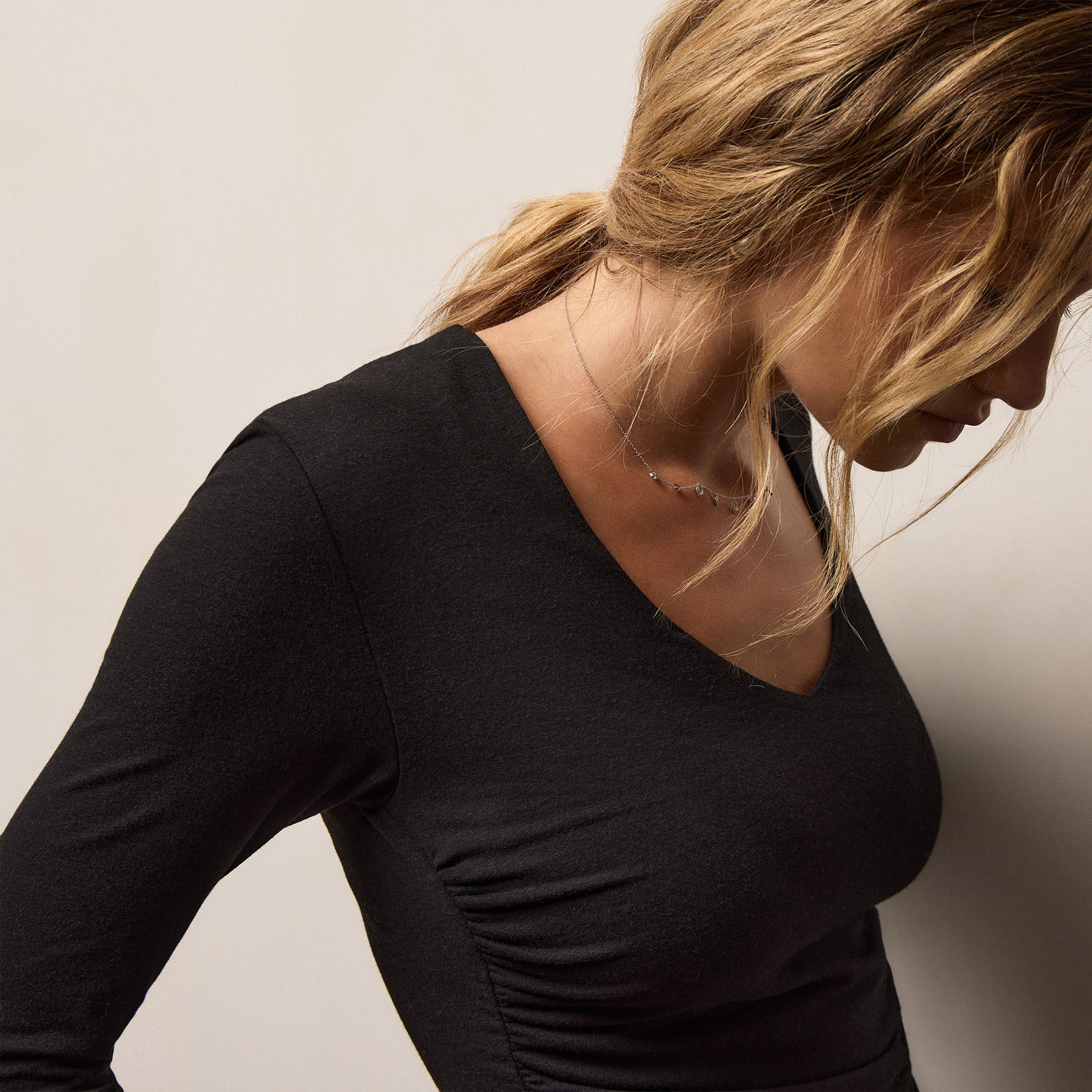 Melange Jersey Long Sleeve Tee - Black | James Perse Los Angeles