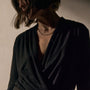 Melange Jersey Drape Front Top in Black | James Perse Los Angeles