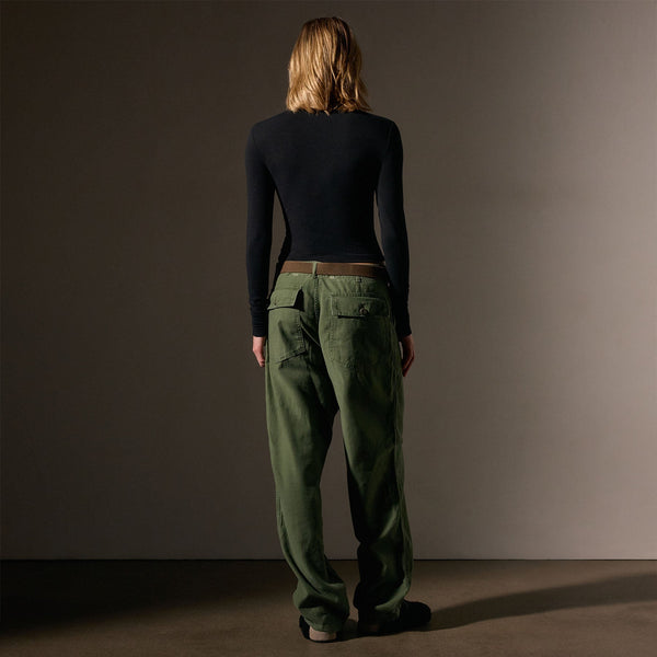 Long Sleeve Cropped Tee  in Black | James Perse Los Angeles