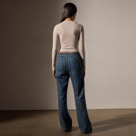 Long Sleeve Cropped Tee in Nude | James Perse Los Angeles