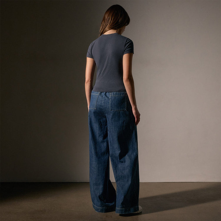 Short Sleeve Cropped Tee in Asphalt | James Perse Los Angeles