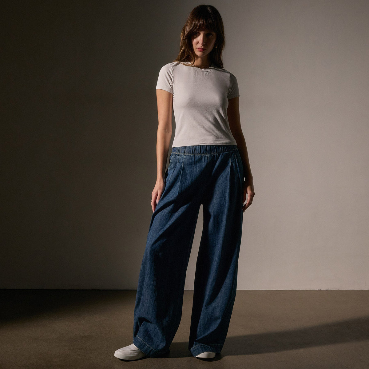 Short Sleeve Cropped Tee in Light Mist | James Perse Los Angeles