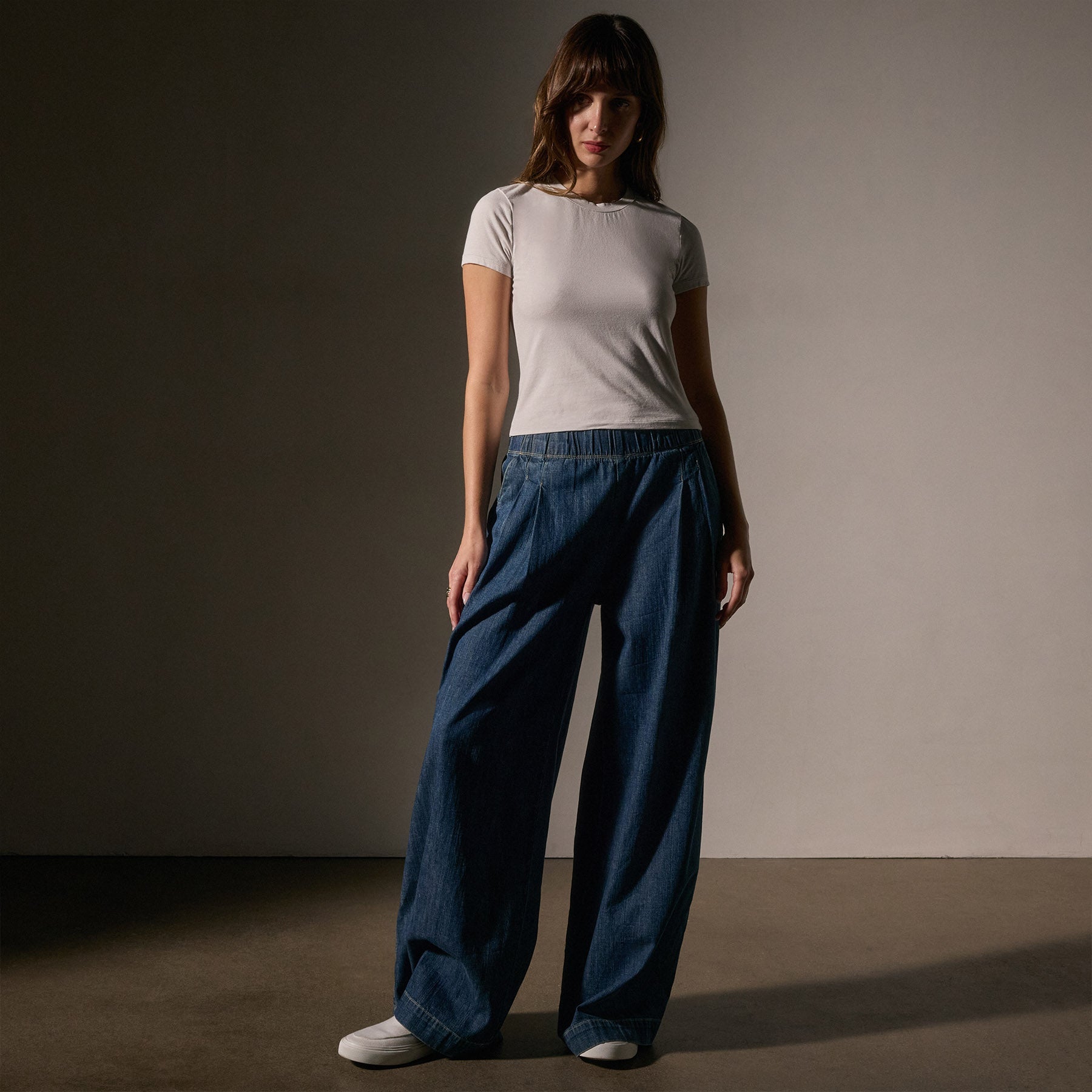 Short Sleeve Cropped Tee in Light Mist | James Perse Los Angeles