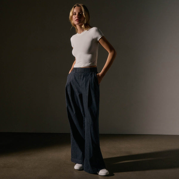 Short Sleeve Cropped Tee  in White | James Perse Los Angeles