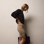 Stretch Melange Jersey Skirt in Coffee | James Perse Los Angeles