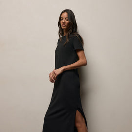 Relaxed T Shirt Dress in Black | James Perse Los Angeles