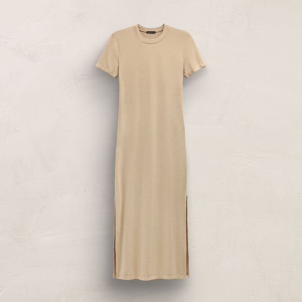 T Shirt Dress in Light Khaki | James Perse Los Angeles