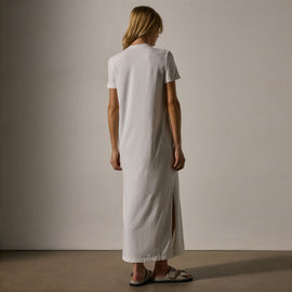 Cotton Blend Jersey Dress in White | James Perse Los Angeles