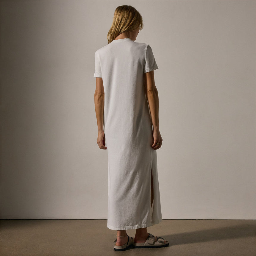 Cotton Blend Jersey Dress in White | James Perse Los Angeles