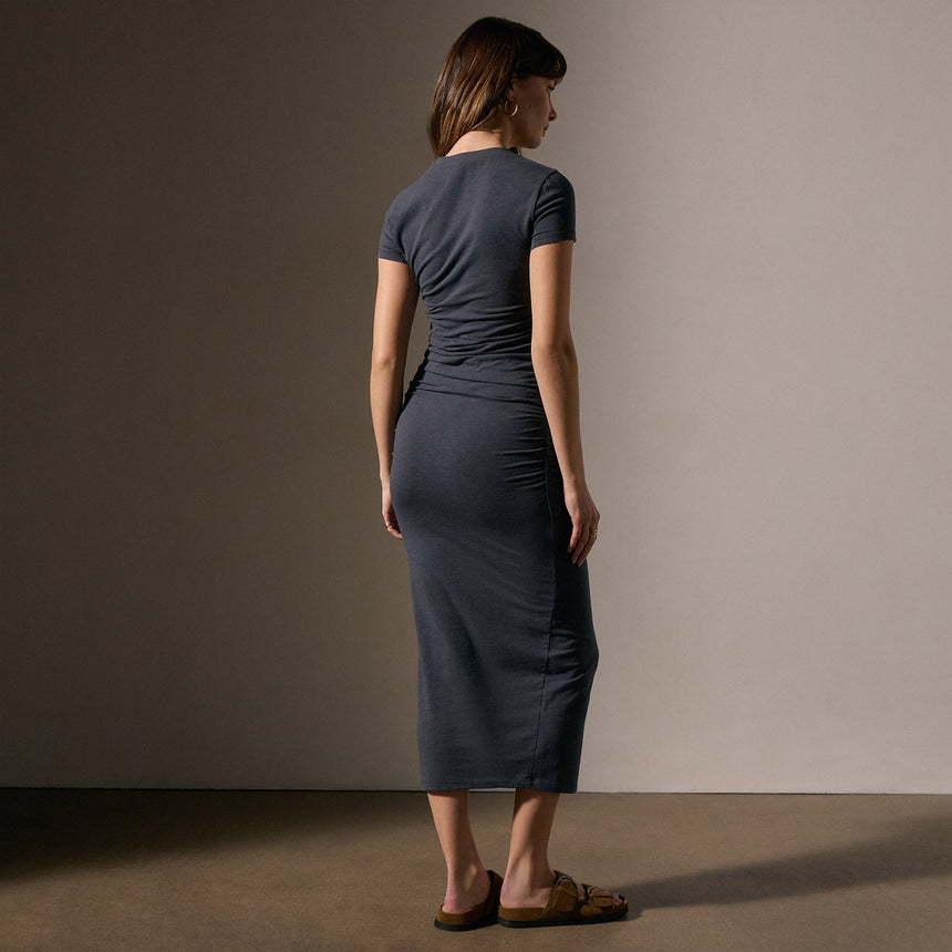 Ruched T Shirt Dress in Asphalt | James Perse Los Angeles