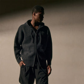 Oversized Zip Hooded Sweater in Coal | James Perse Los Angeles / Mens