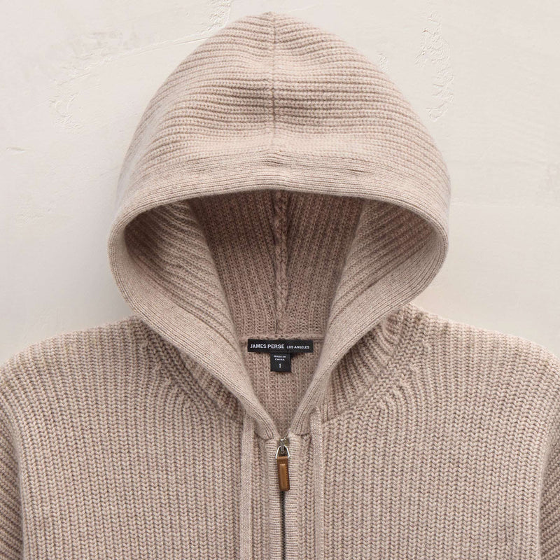 Unisex Beach Zip Sweater in Stone | James Perse Los Angeles