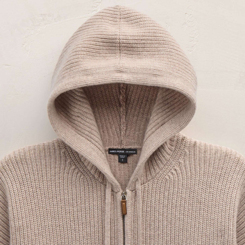 Unisex Beach Zip Sweater in Stone | James Perse Los Angeles