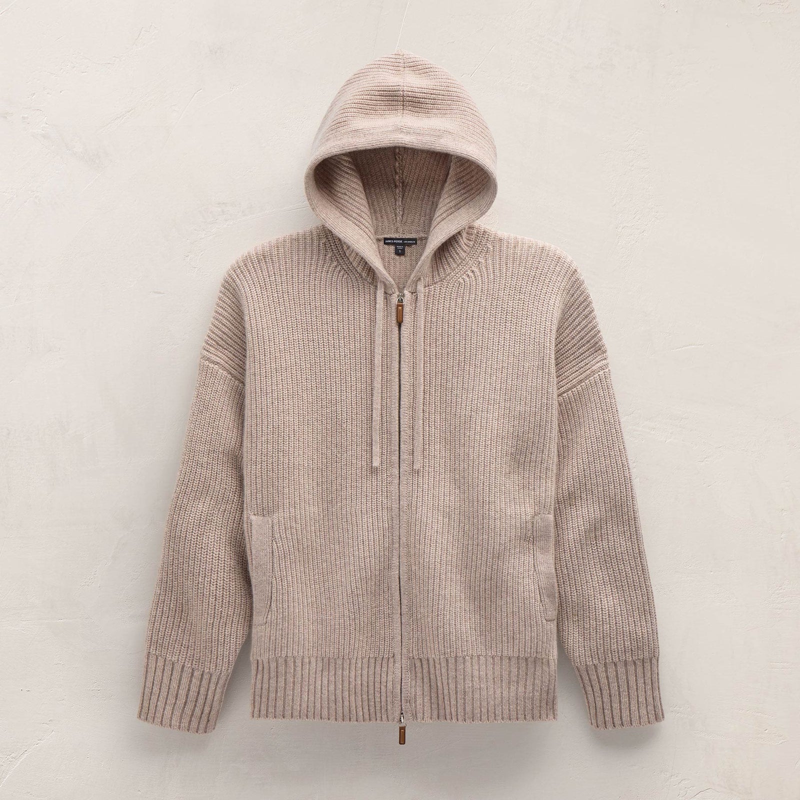 Unisex Beach Zip Sweater in Stone | James Perse Los Angeles
