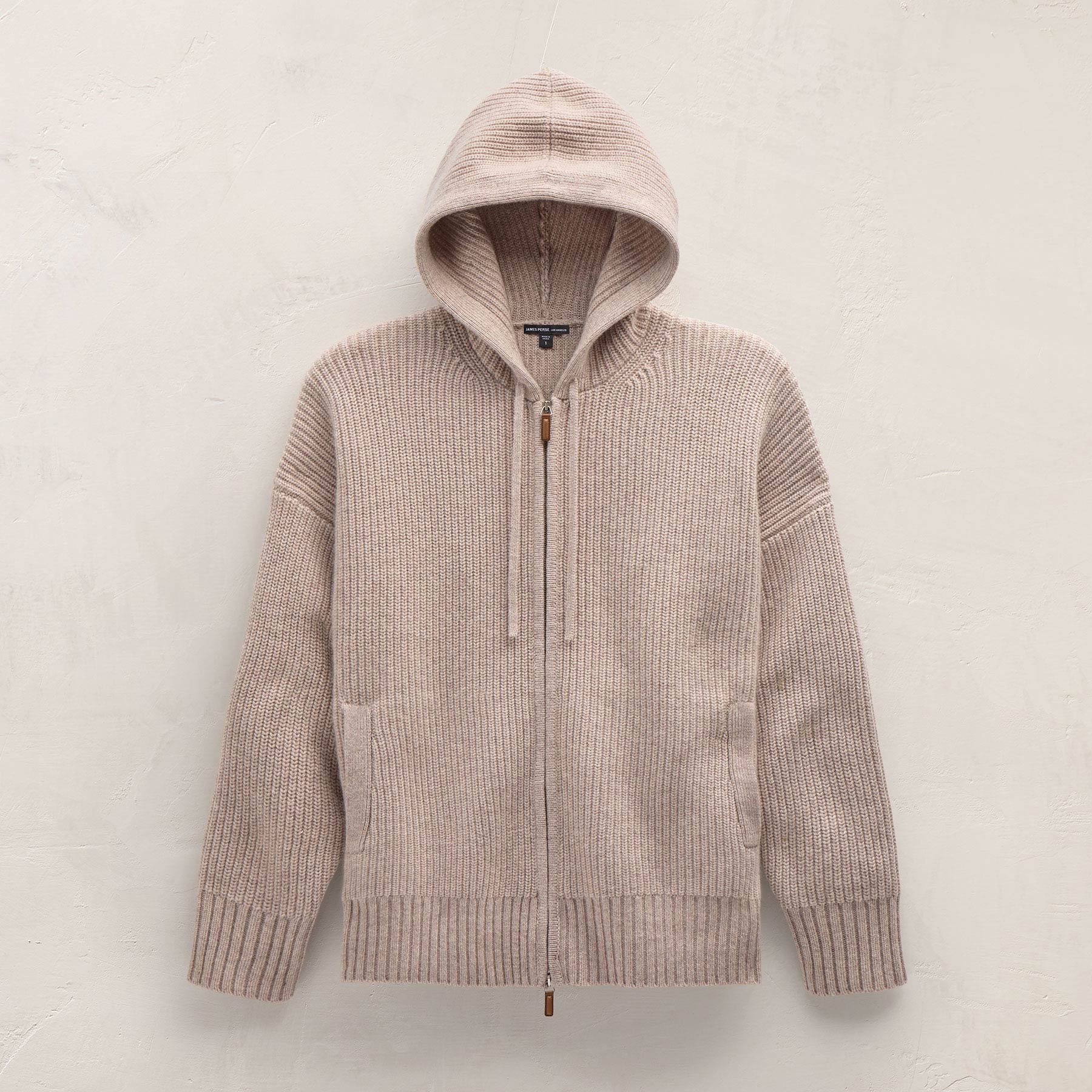 Unisex Beach Zip Sweater in Stone | James Perse Los Angeles