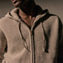 Oversized Zip Hooded Sweater in Stone | James Perse Los Angeles / Mens