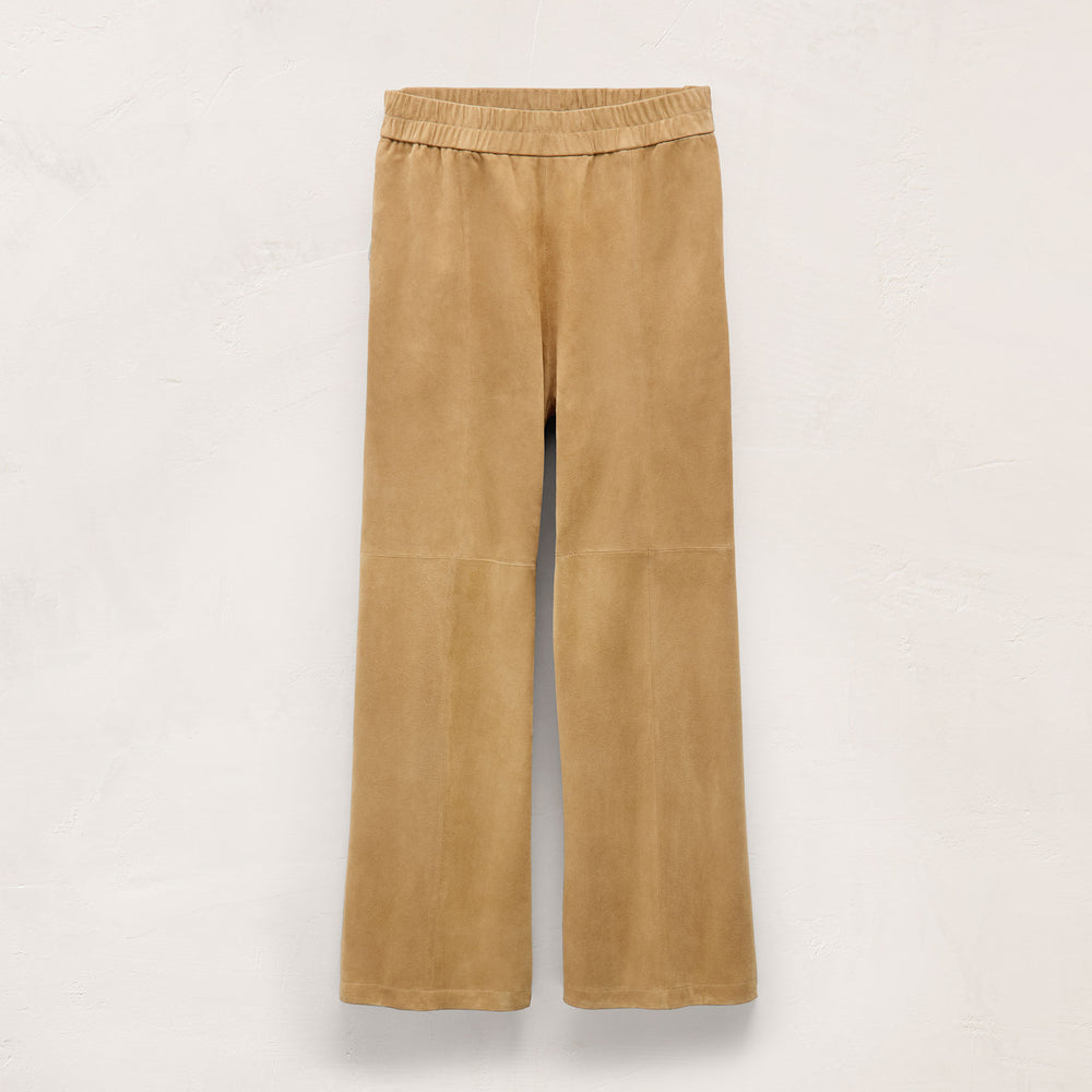 Suede Wide Leg Pant in Sand | James Perse Los Angeles