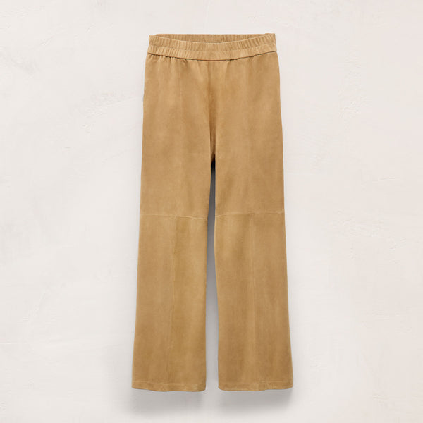 Suede Wide Leg Pant in Sand | James Perse Los Angeles