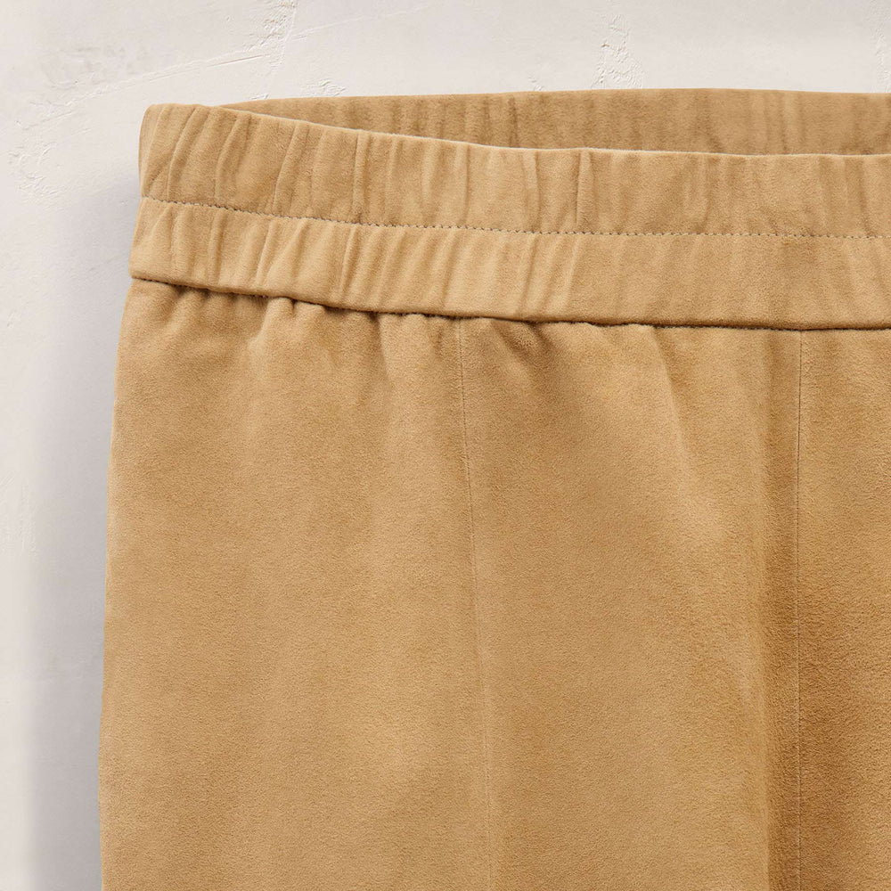 Suede Wide Leg Pant in Sand | James Perse Los Angeles