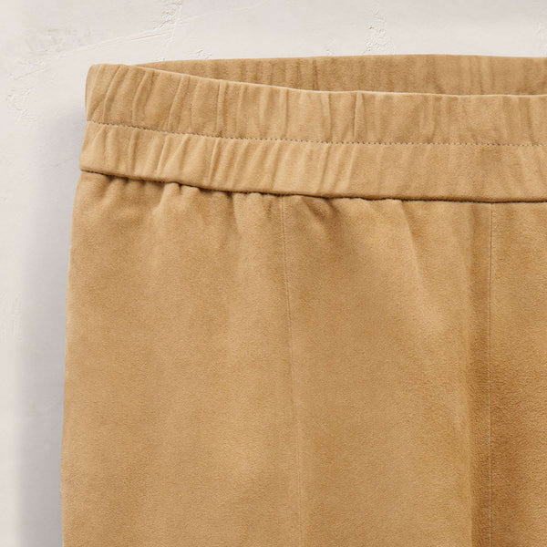 Suede Wide Leg Pant in Sand | James Perse Los Angeles
