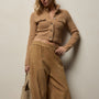 Suede Wide Leg Pant in Sand | James Perse Los Angeles