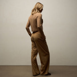 Suede Wide Leg Pant in Sand | James Perse Los Angeles