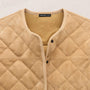 Suede Collarless Quilted Jacket in Sand | James Perse Los Angeles